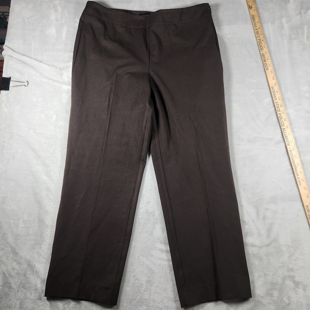 Talbots Womens Pants 14 Brown Classic Side Zip High Rise Career Office Workwear